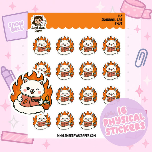 Snowball the Cat Planner Stickers - Smut Reading Novel - [148]