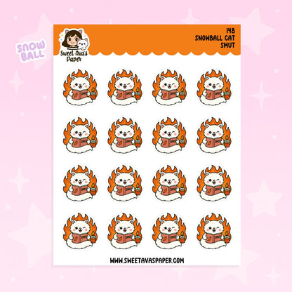 Snowball the Cat Planner Stickers - Smut Reading Novel - [148]