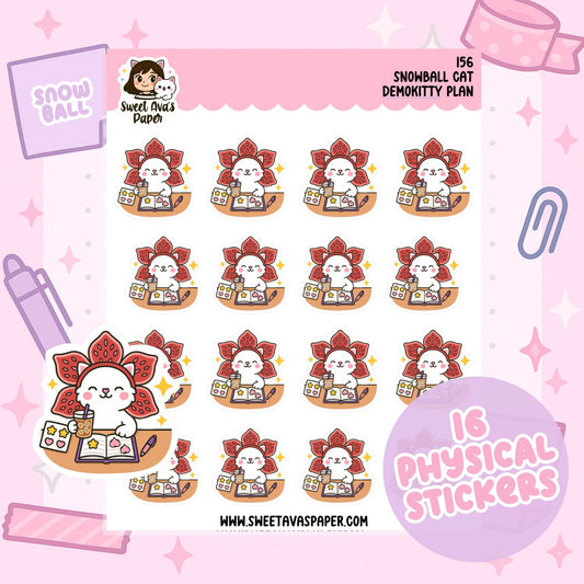 Stranger Plans - Snowball the Cat Planner Stickers  [156]