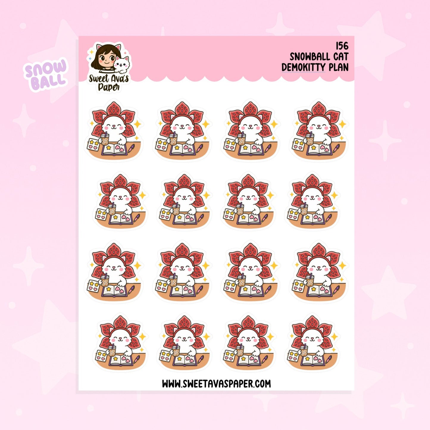 Stranger Plans - Snowball the Cat Planner Stickers  [156]