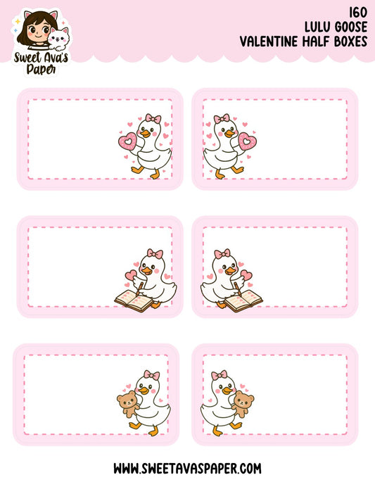Valentine's Day Half Boxes - Lulu Goose Iced Coffee Planner Stickers – [160]