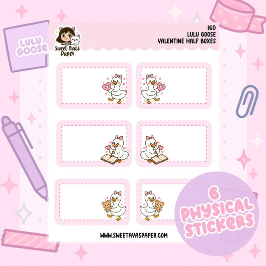 Valentine's Day Half Boxes - Lulu Goose Iced Coffee Planner Stickers – [160]