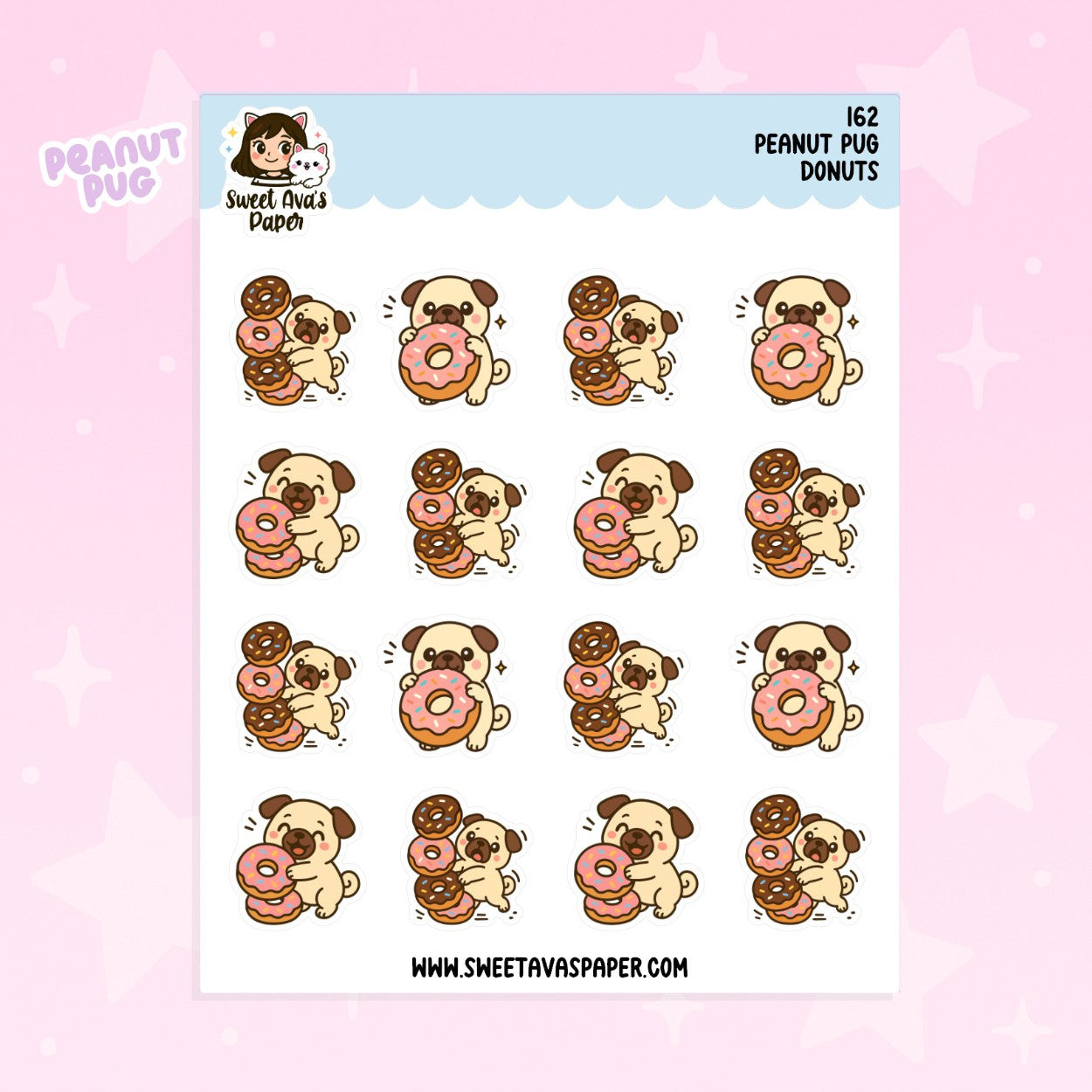 Donut Stack  - Peanut Pug Planner Stickers – [162]