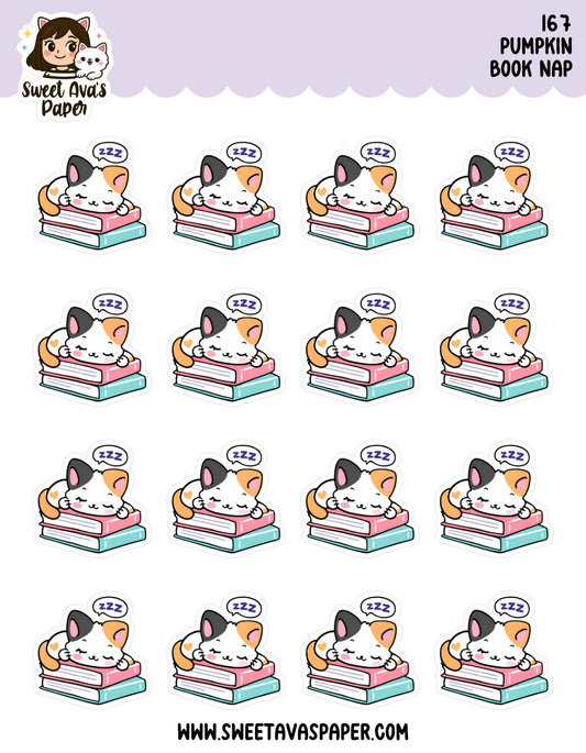 Pumpkin The Calico Cat Nap Book Planner Stickers