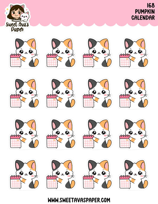 Pumpkin The Calico Cat Calendar Planner Stickers