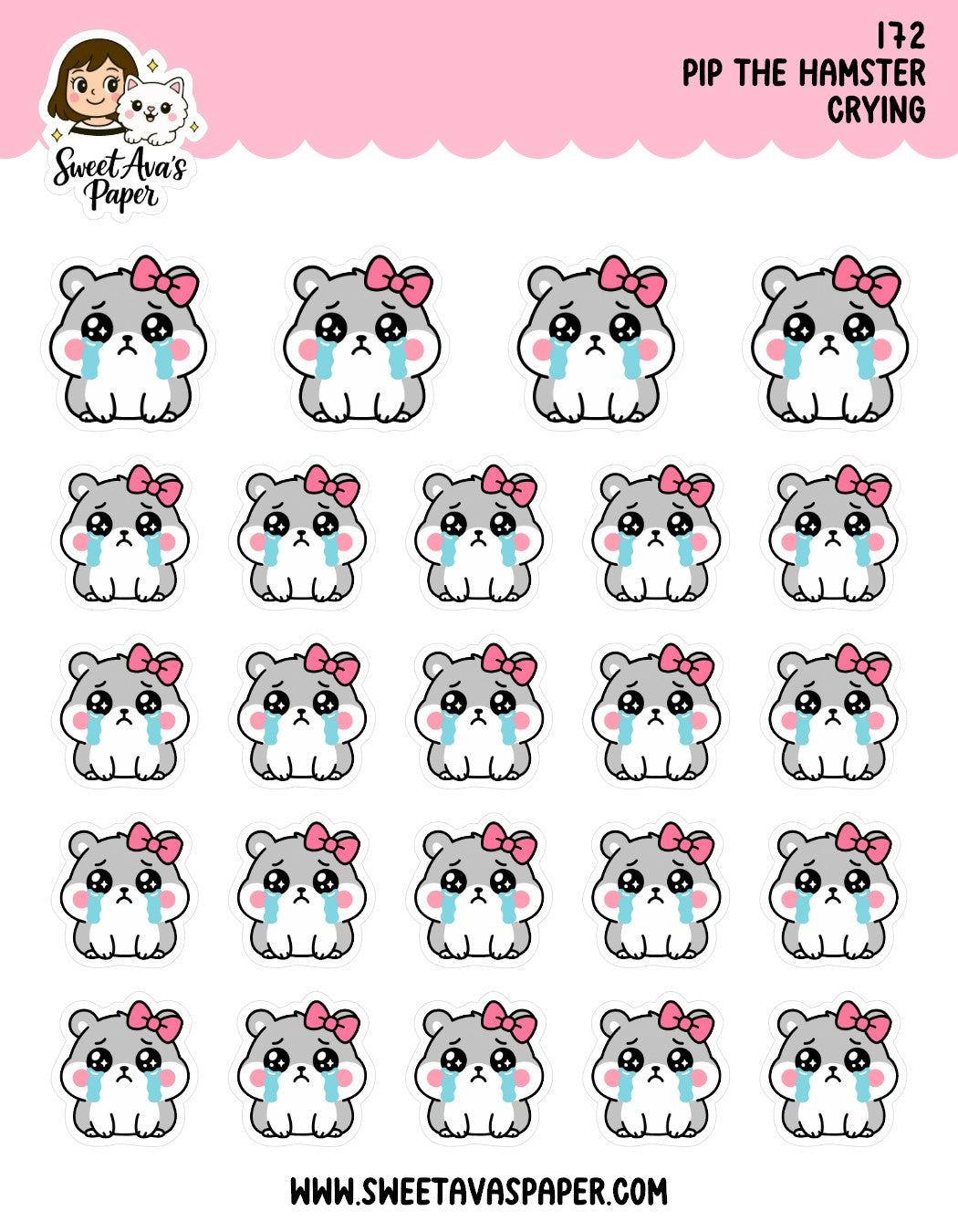 Pip The Hamster Crying Planner Stickers