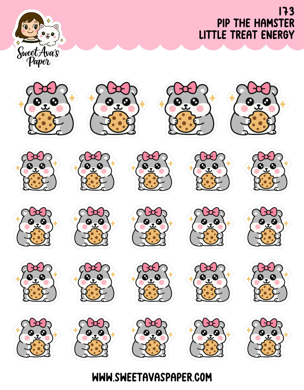 Pip The Hamster Cookie Treat Planner Stickers