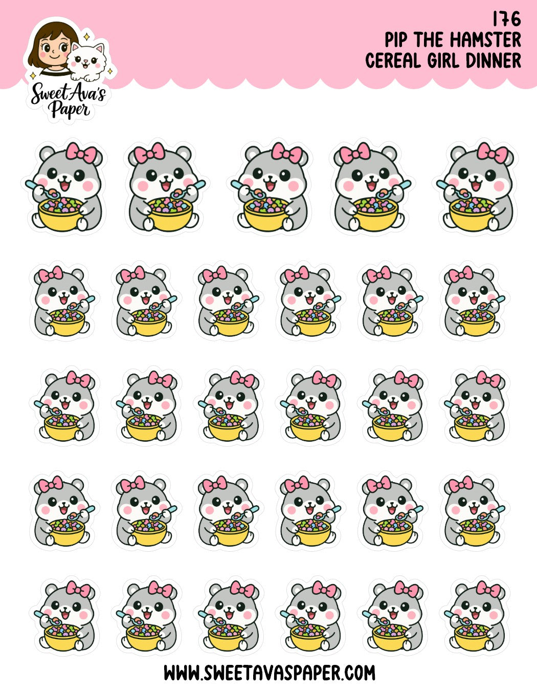Pip The Hamster Cereal Planner Stickers