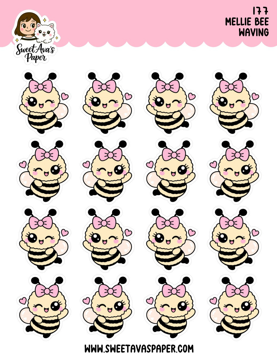 Mellie Bee Waving Planner Stickers [177]