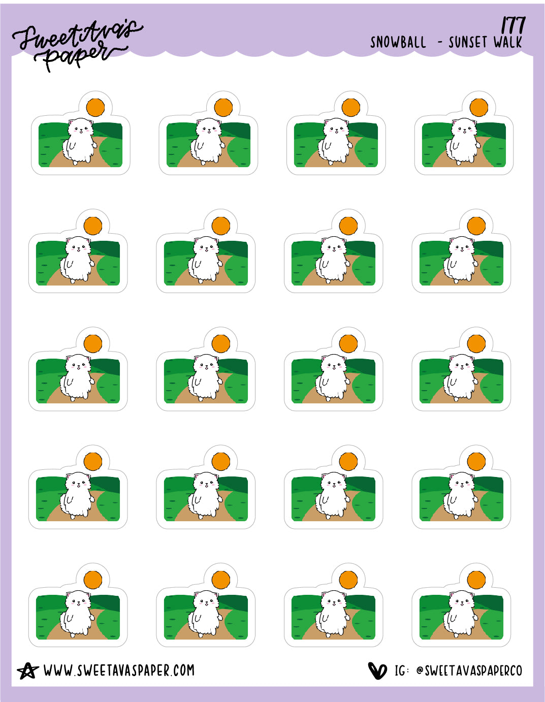 Take A Walk Stickers - Snowball The Cat - [177]