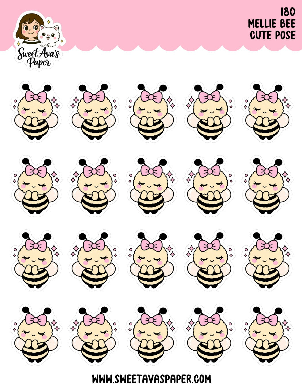Mellie Bee Cute Pose Planner Stickers [180]