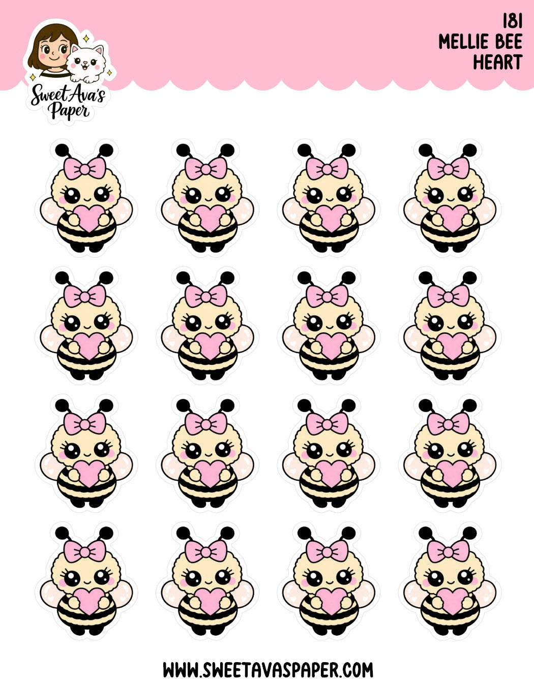 Mellie Bee Heart Planner Stickers [181]