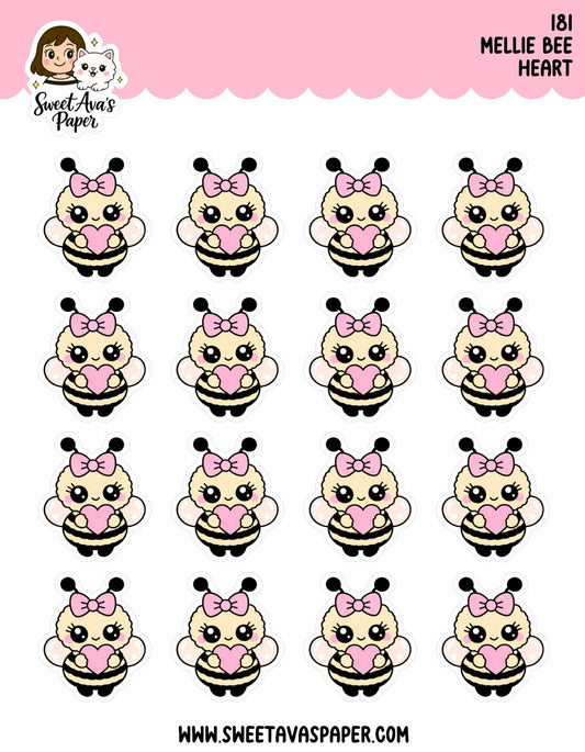 Mellie Bee Heart Planner Stickers [181]