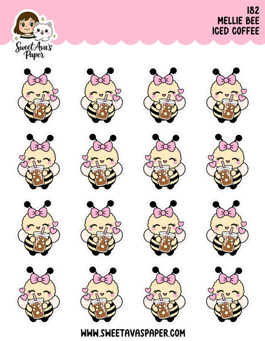Mellie Bee Iced Coffee Planner Stickers [182]