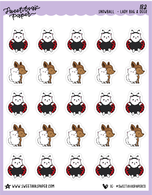Woodland Friends Stickers - Snowball The Cat - [182]