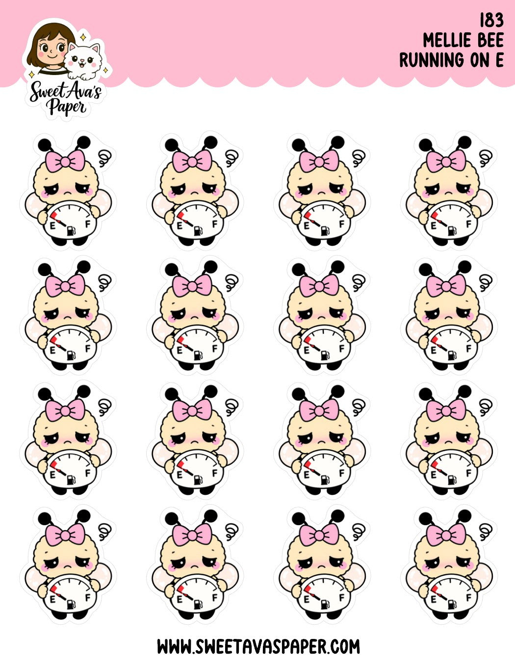 Mellie Bee Running on Empty Planner Stickers [183]