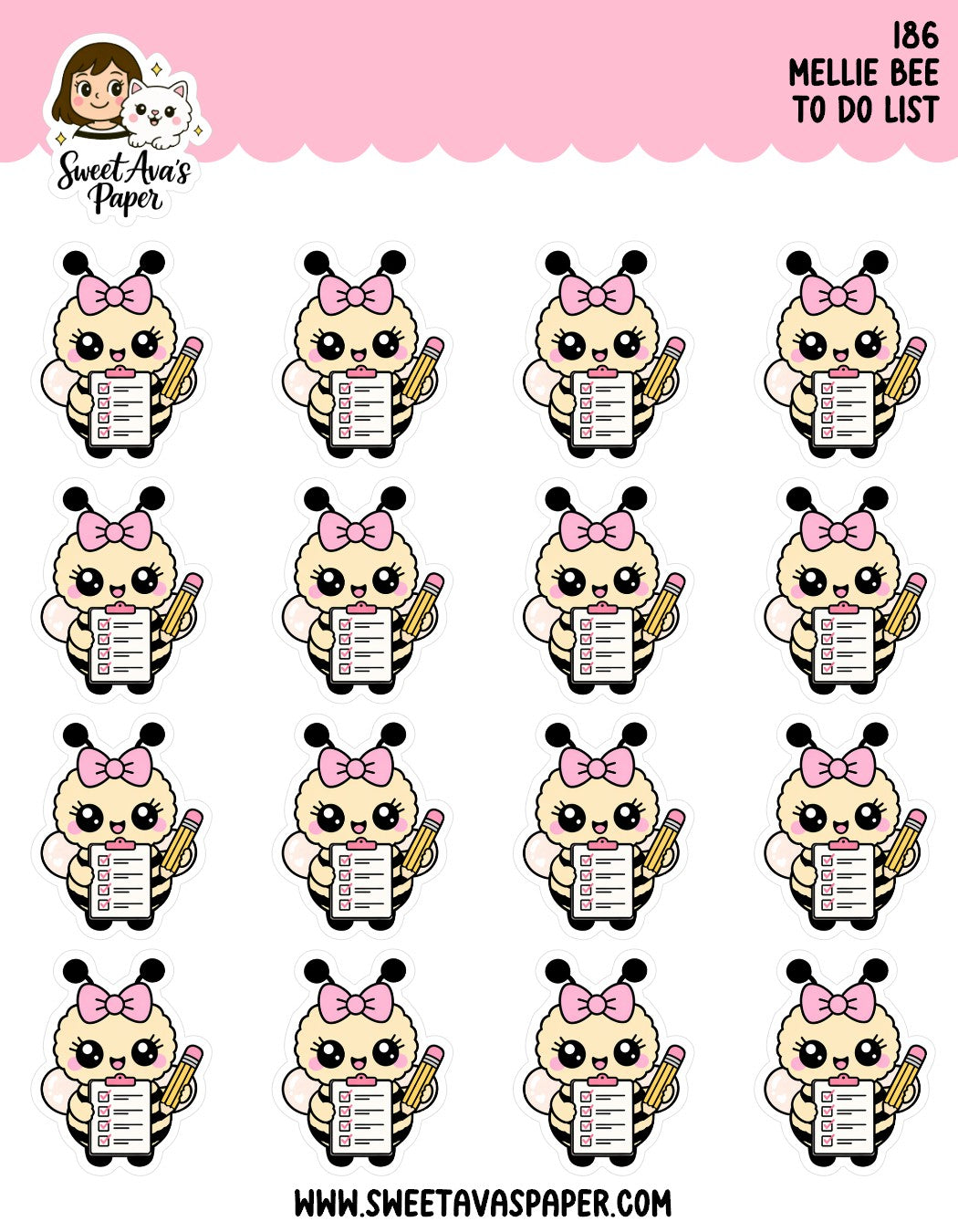 Mellie Bee To Do List Planner Stickers [186]