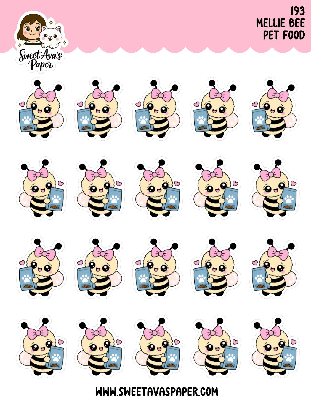 Mellie Bee Pet Food Planner Stickers [193]