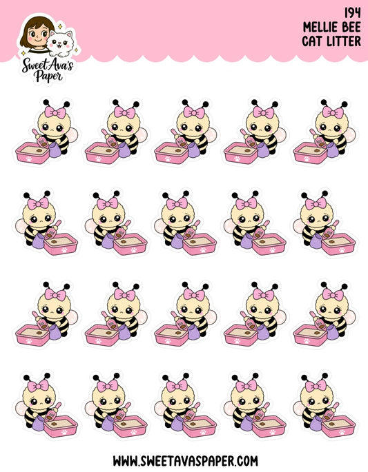 Mellie Bee Cat Litter Planner Stickers [194]