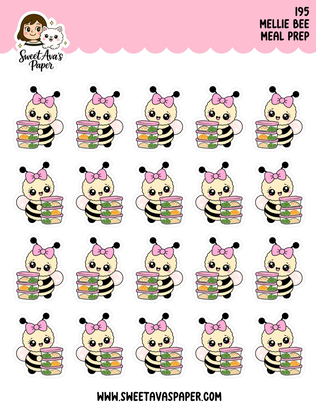 Mellie Bee Meal Prep Planner Stickers [195]