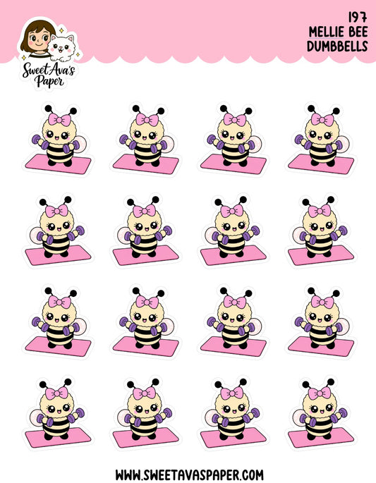 Mellie Bee Dumbbells Weight Lifting Planner Stickers [197]