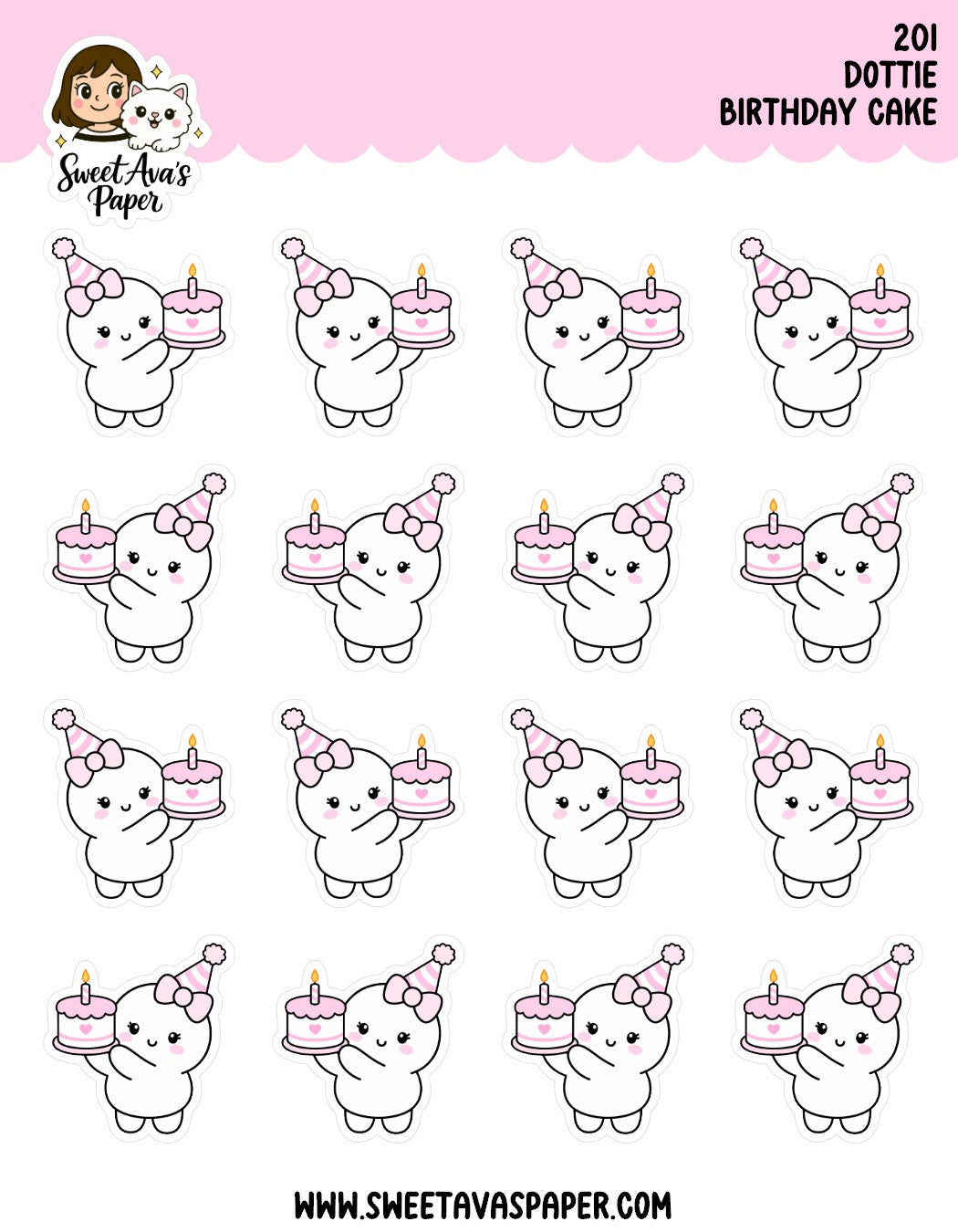Dottie Birthday Cake Planner Stickers [201]