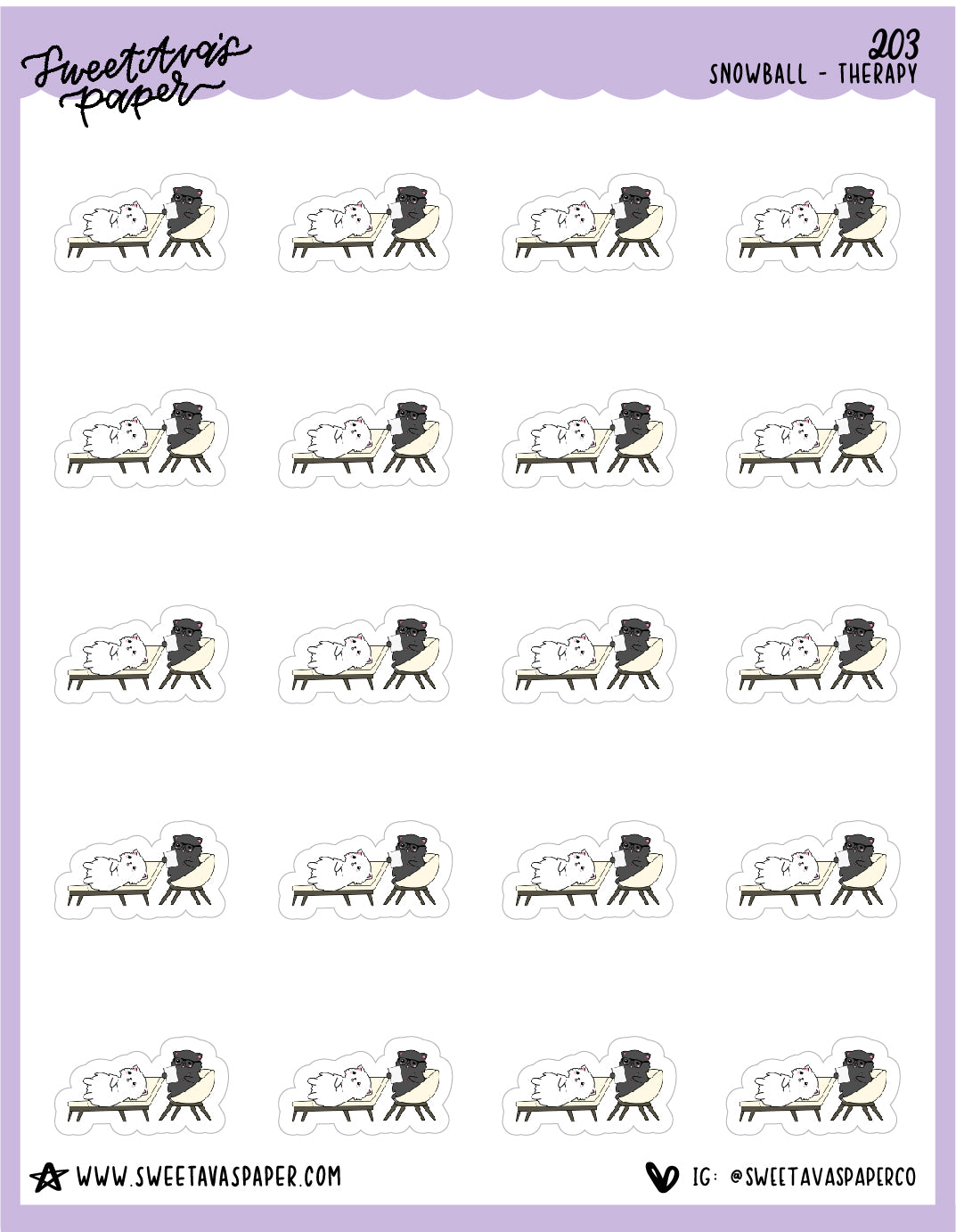 Therapy Stickers - Snowball The Cat - [203]