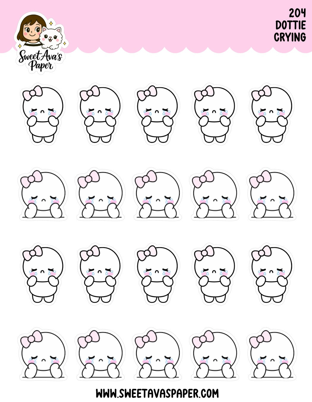 Dottie Crying Planner Stickers [204]
