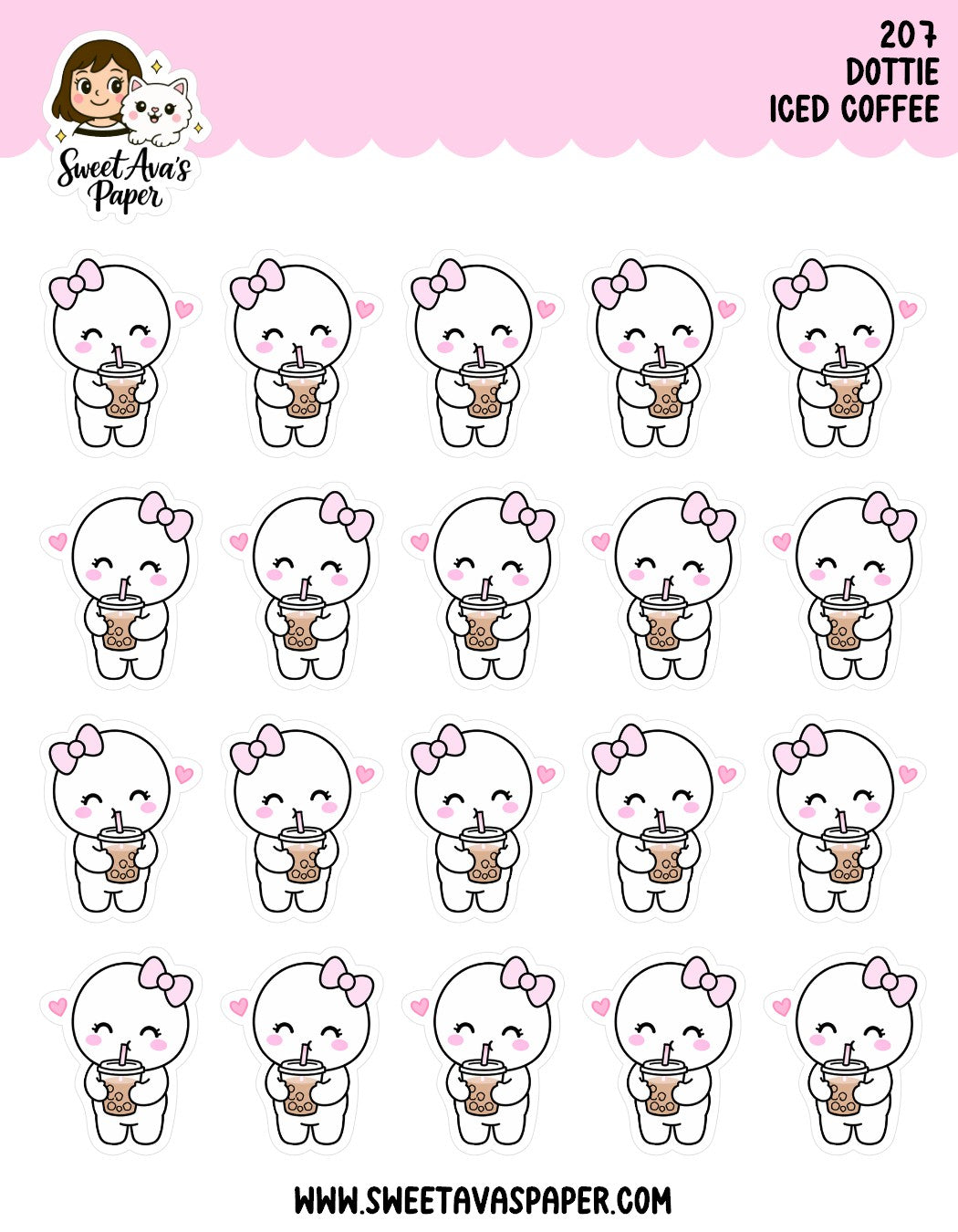 Dottie Iced Coffee Planner Stickers [207]