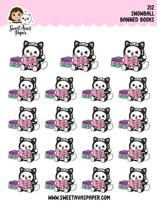 Snowball The Cat Banned Books Planner Stickers [212]
