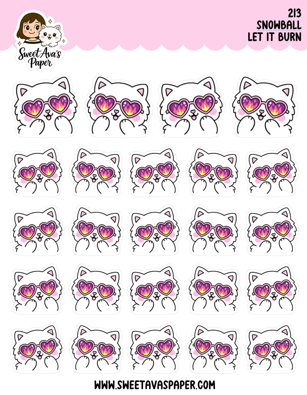 Snowball The Cat Let It Burn Planner Stickers [213]