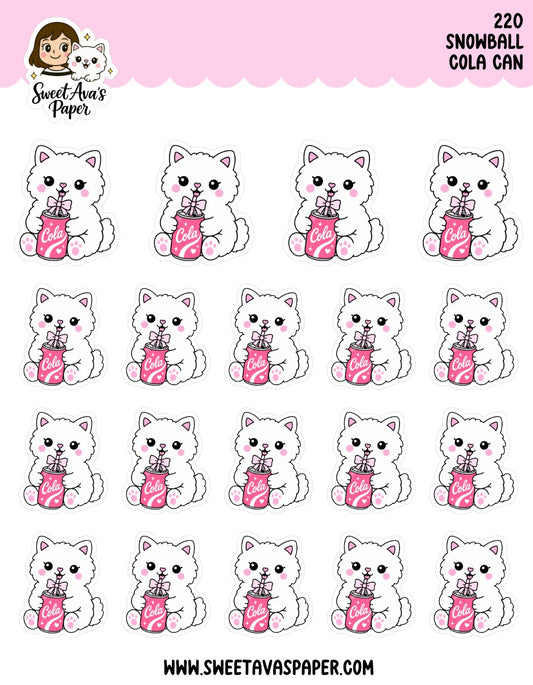Snowball The Cat Cola Can Planner Stickers [220]
