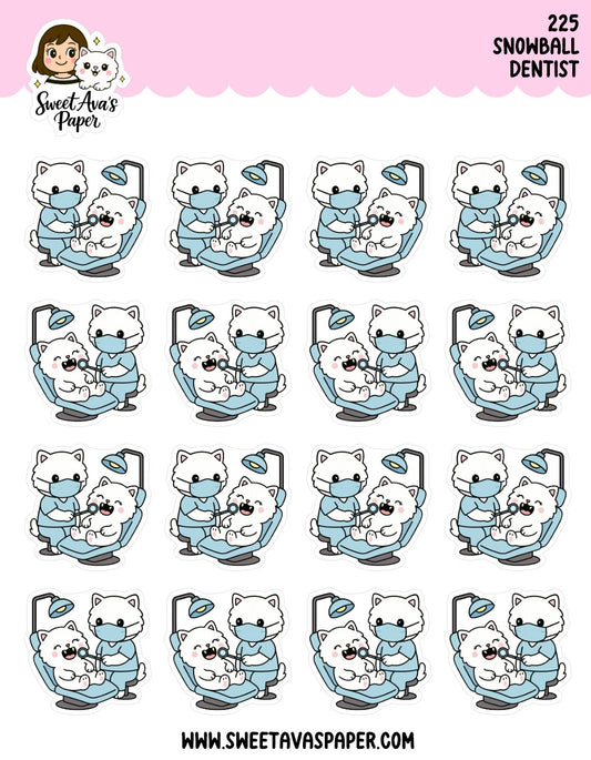Snowball The Cat Dentist Planner Stickers [225]