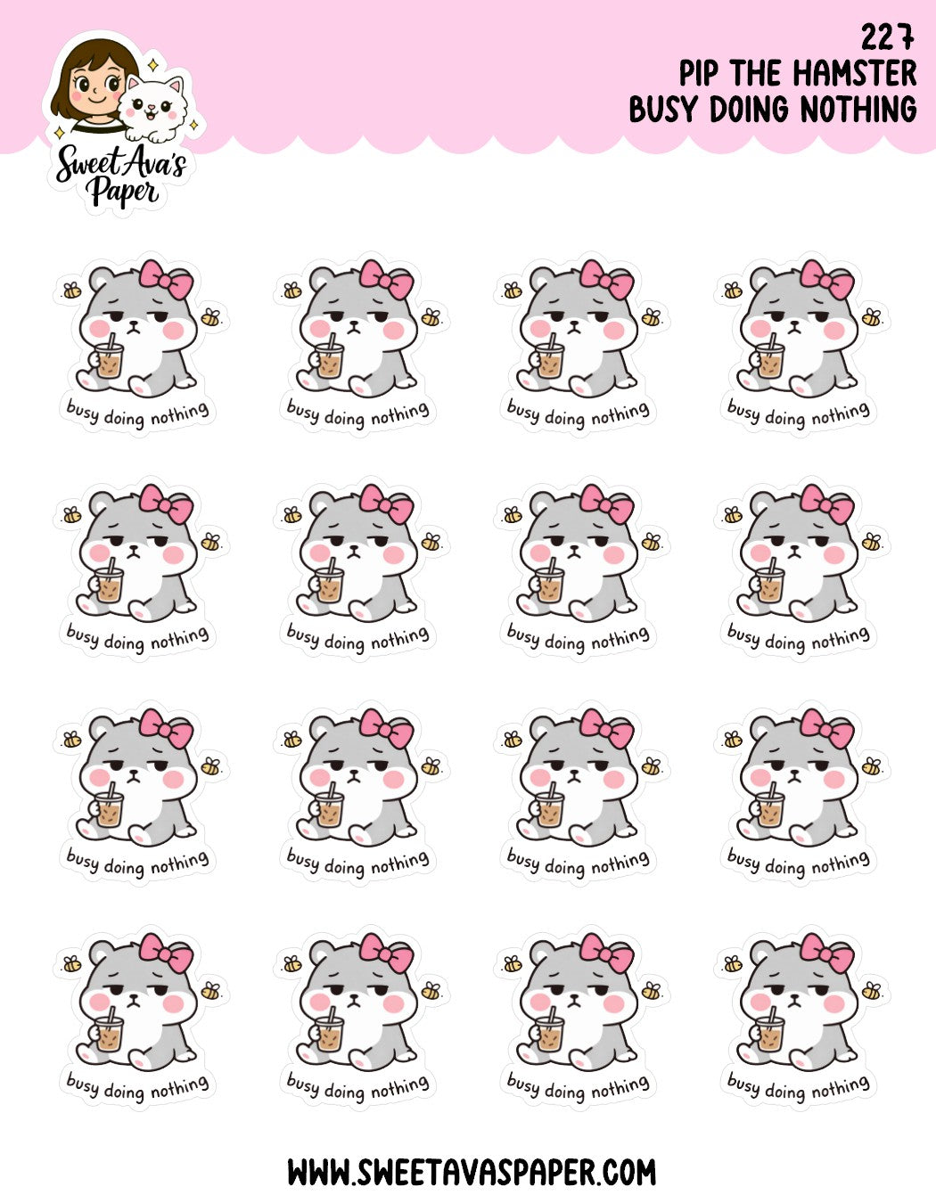 Pip The Hamster Busy Doing Nothing Planner Stickers [227]