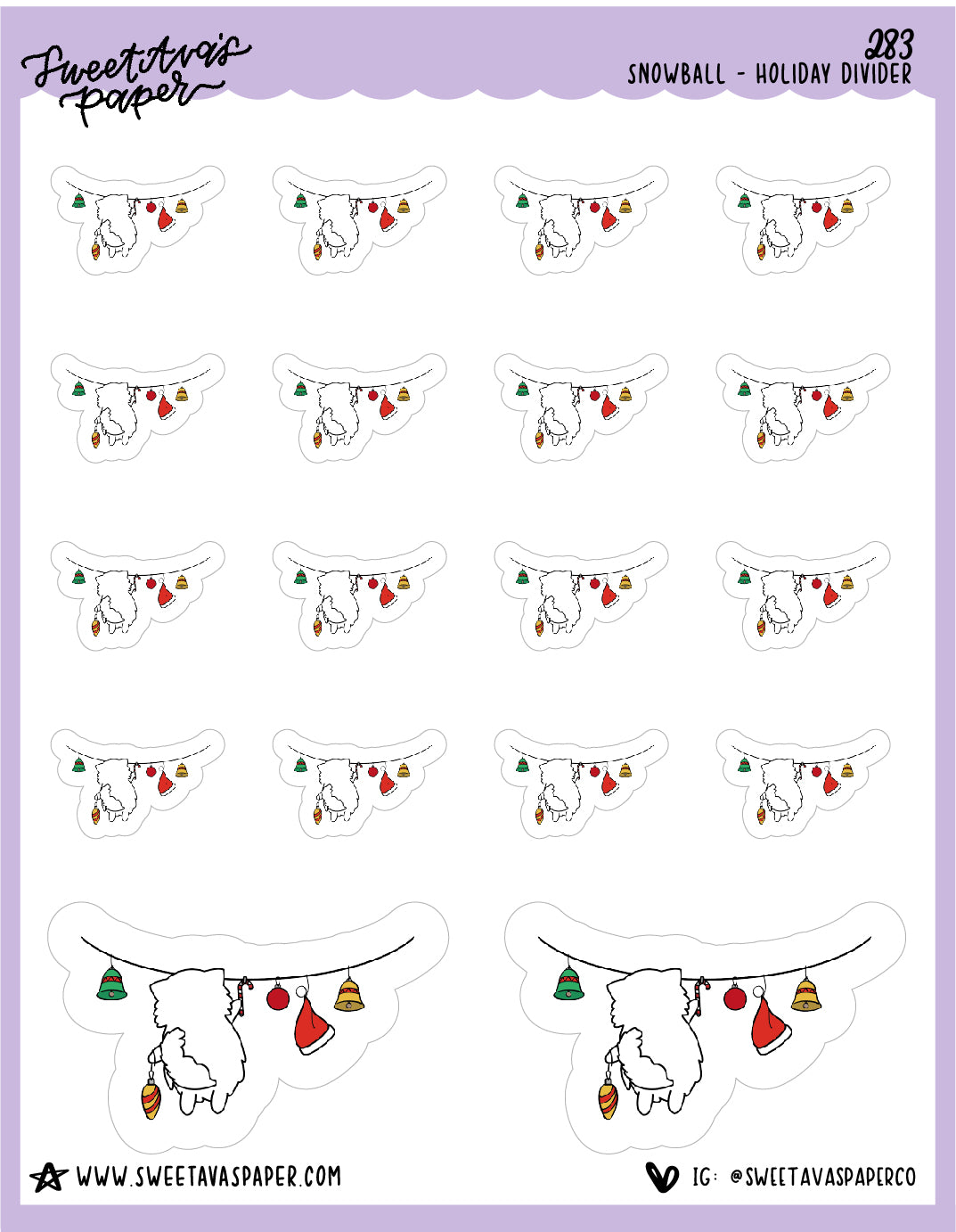 Winter Banner Stickers - Snowball The Cat - [283]