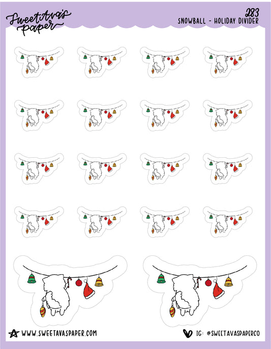 Winter Banner Stickers - Snowball The Cat - [283]