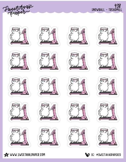 Treadmill Planner Stickers - Snowball The Cat - [438]