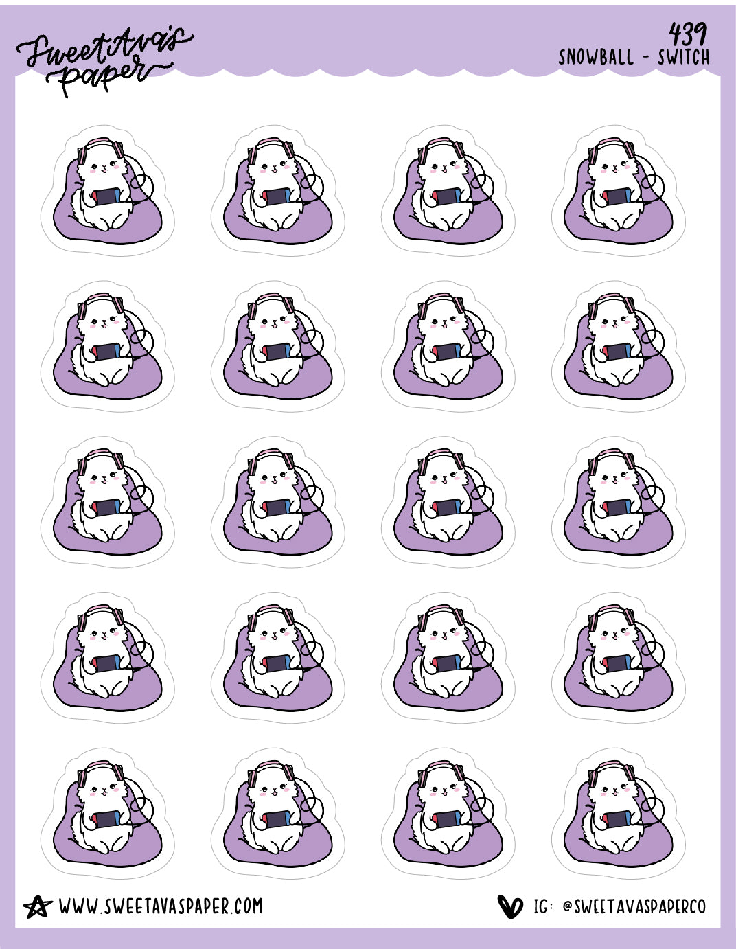 Video Game Planner Stickers - Snowball The Cat - [439]