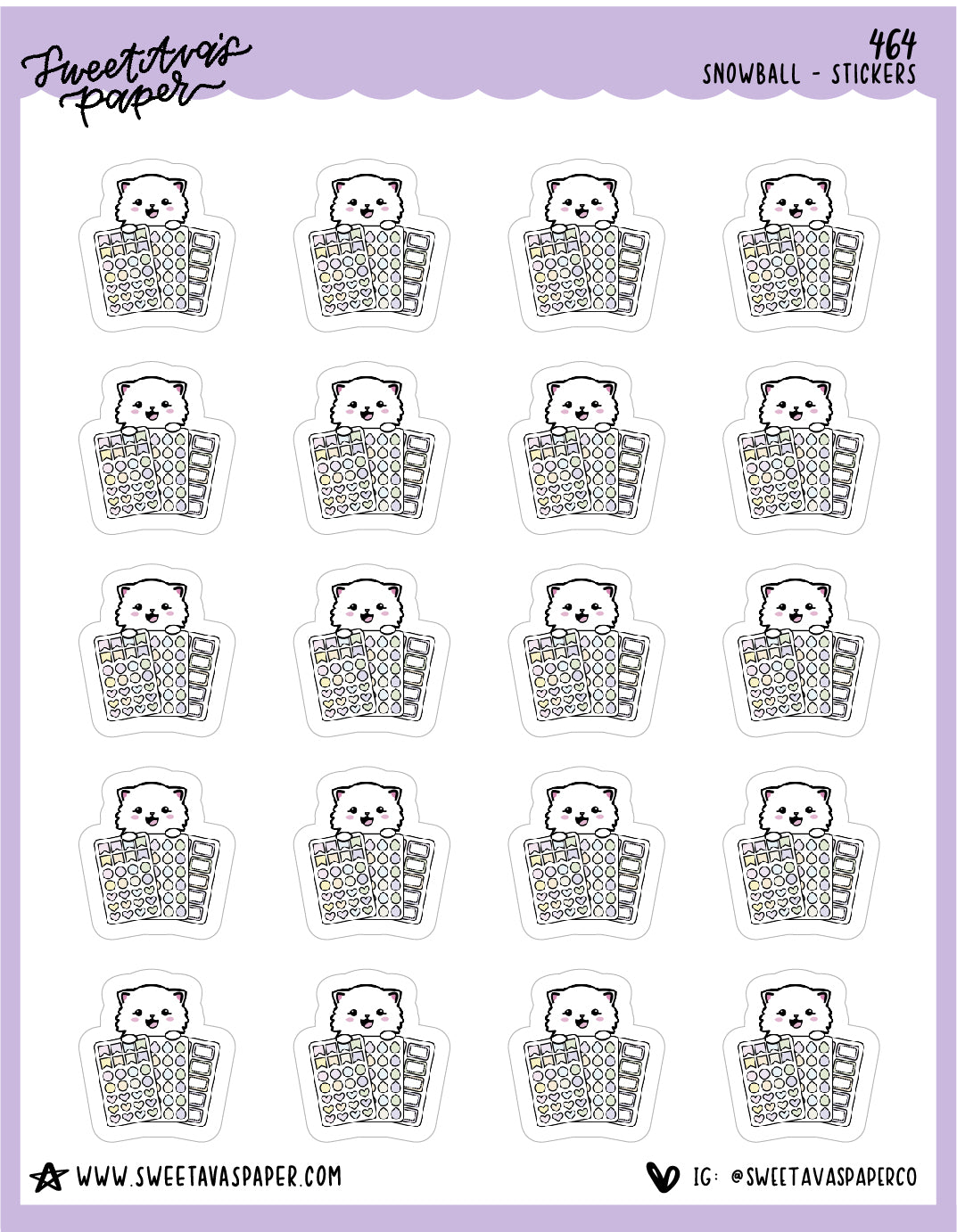 Sticker Haul Planner Stickers - Snowball The Cat - [464]