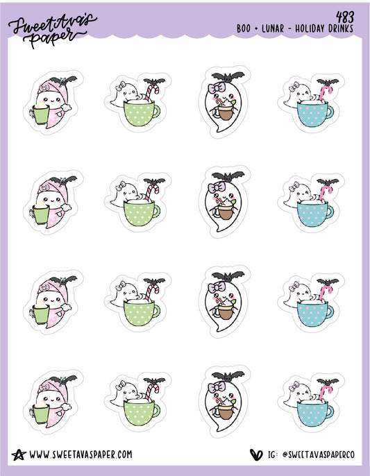 Winter Drink Mix Planner Stickers - Boo and Lunar [483]