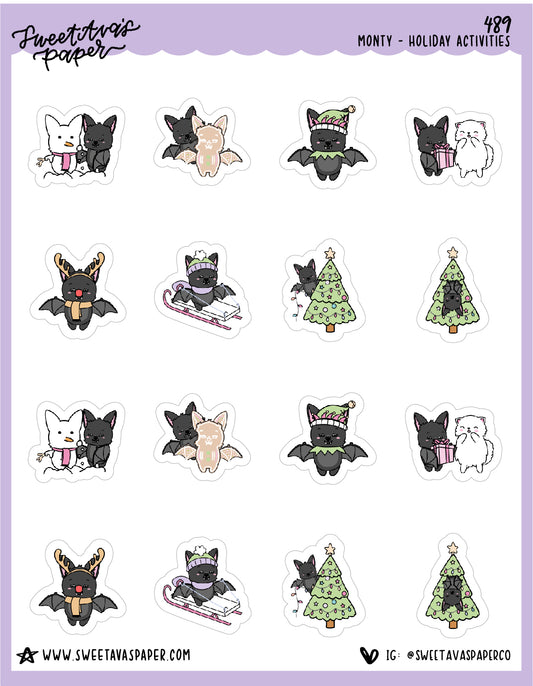 Winter Mix Planner Stickers - Monty The Bat - [489]