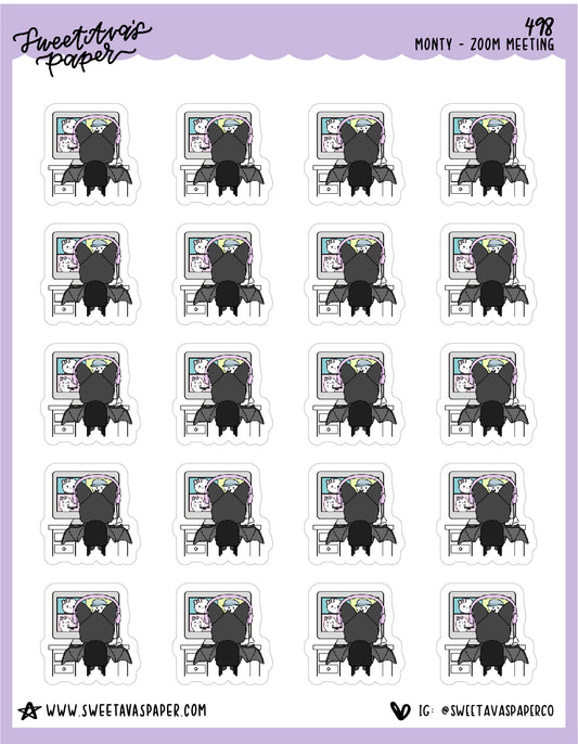 Virtual Conference Planner Stickers - Monty The Bat - [498]