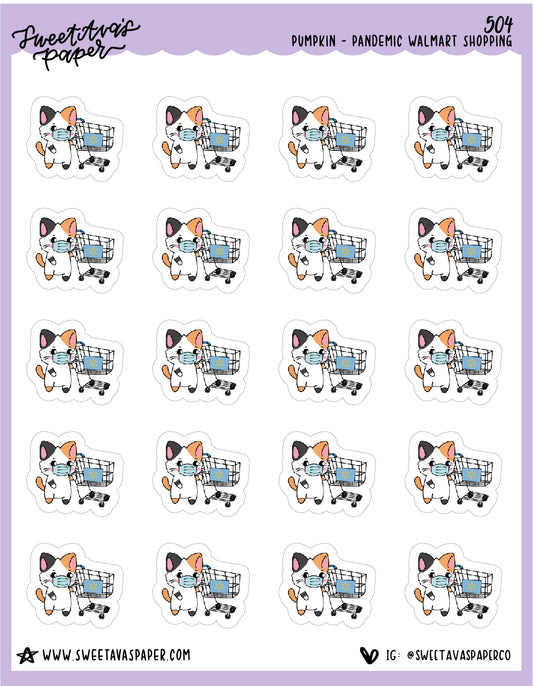 Wally World Shopping Planner Stickers - Pumpkin The Cat - [504]
