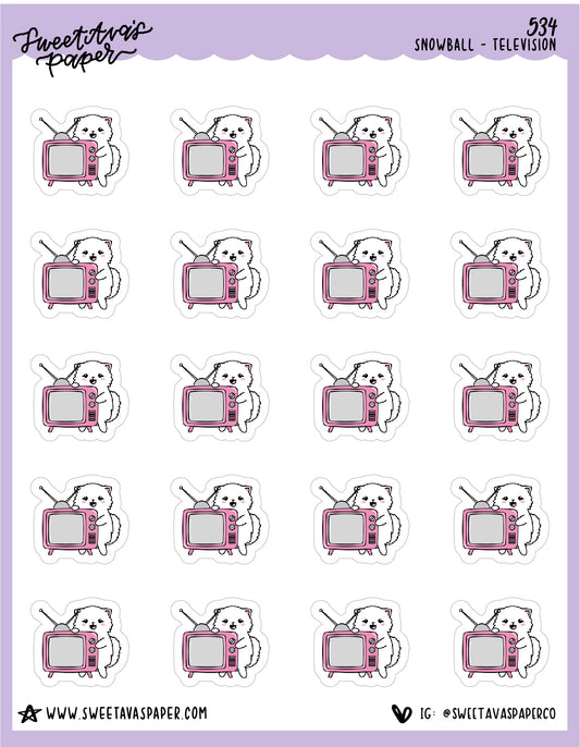 Television Planner Stickers - Snowball The Cat - [534]