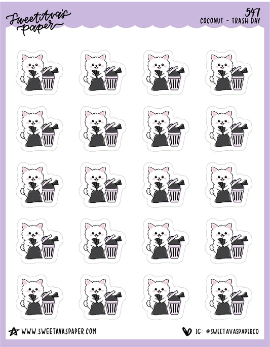 Trash Day Planner Stickers - Coconut the Puppy [547]