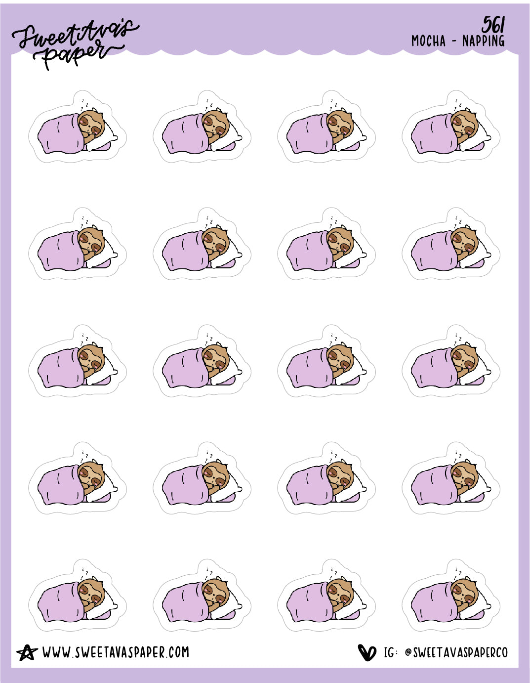 Taking A Nap Planner Stickers - Mocha The Sloth [561]
