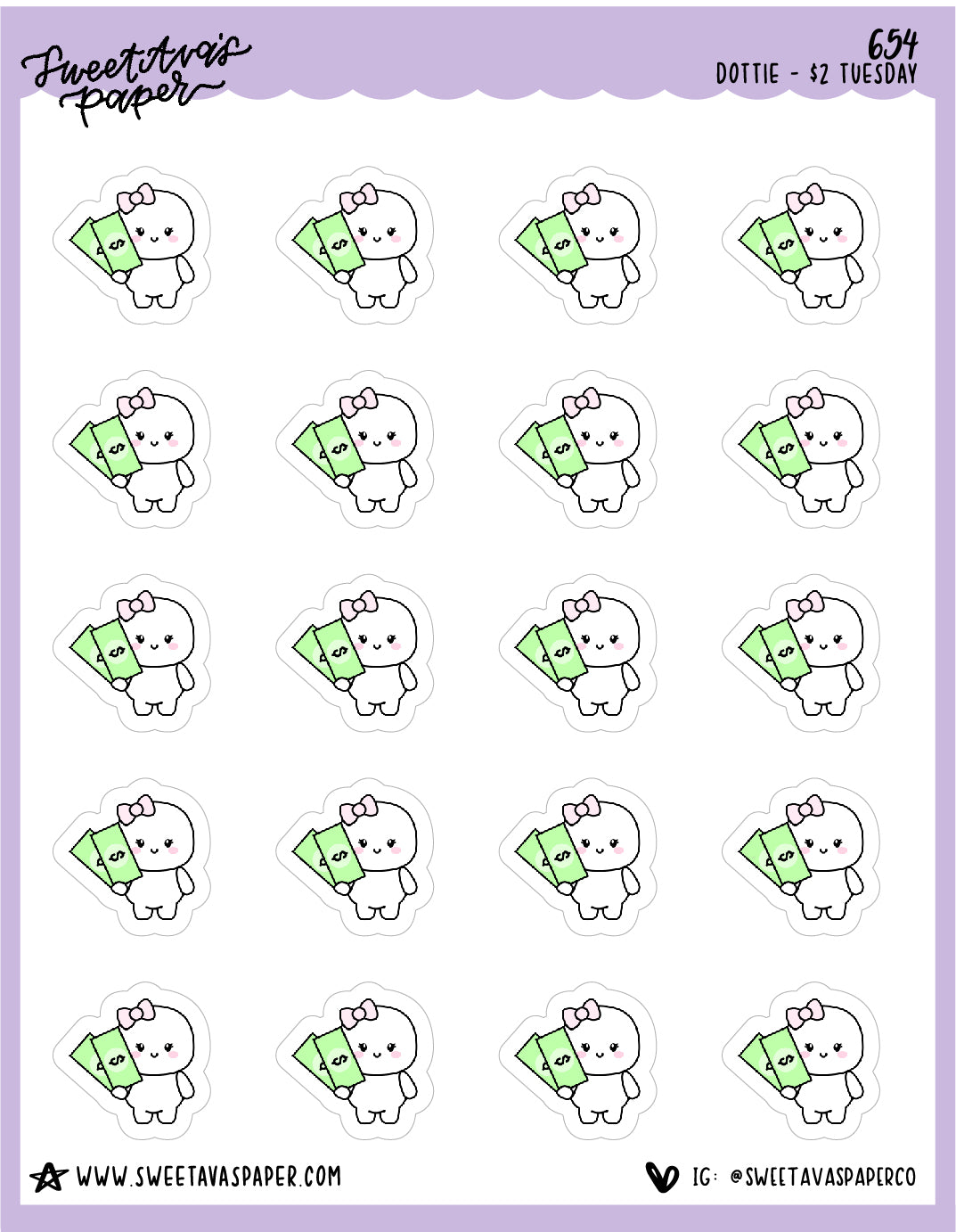Two Dollar Tuesday Planner Stickers - Dottie The Sugar Bug - [654]