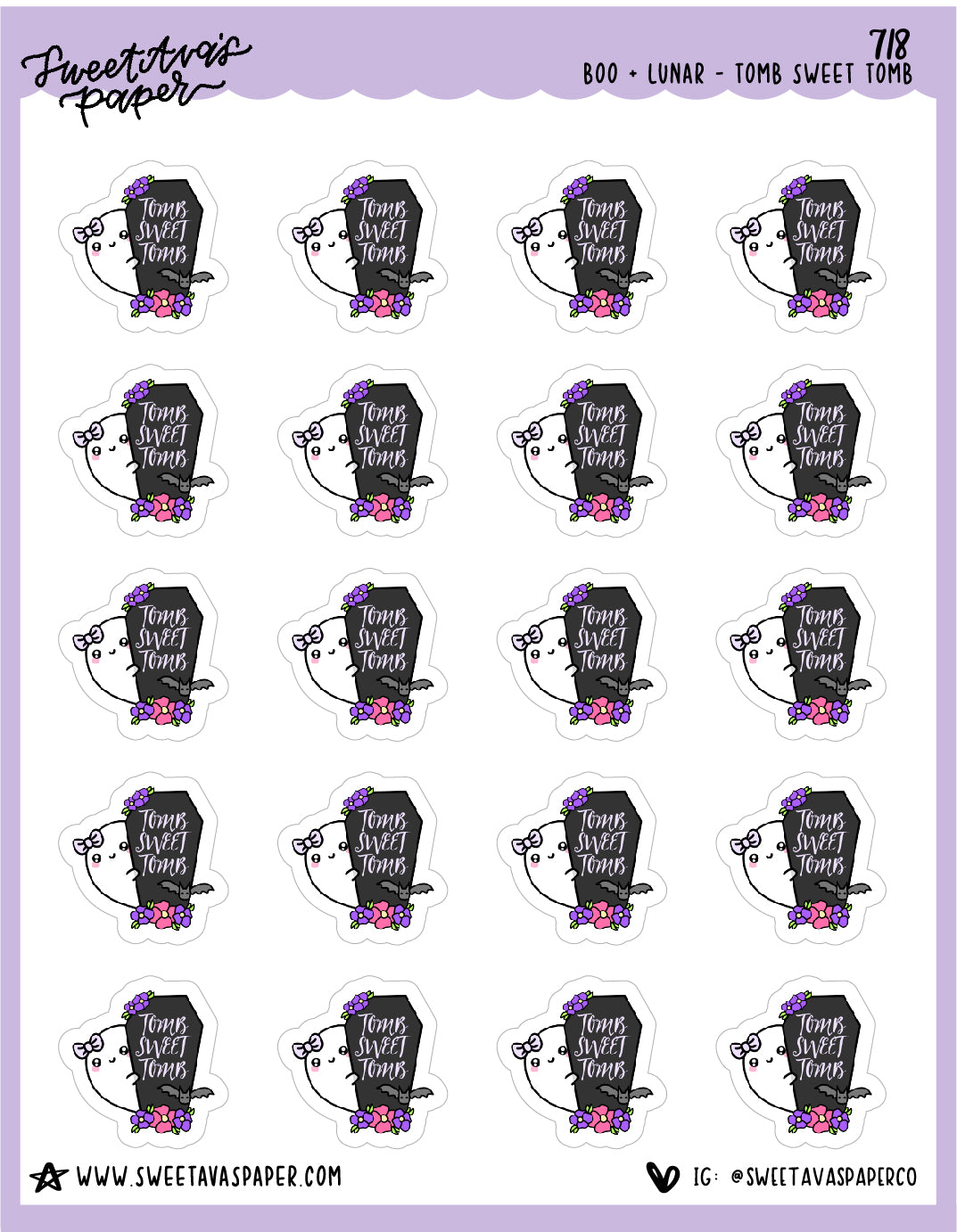 Tomb Sweet Tomb Planner Stickers - Boo and Lunar [718]