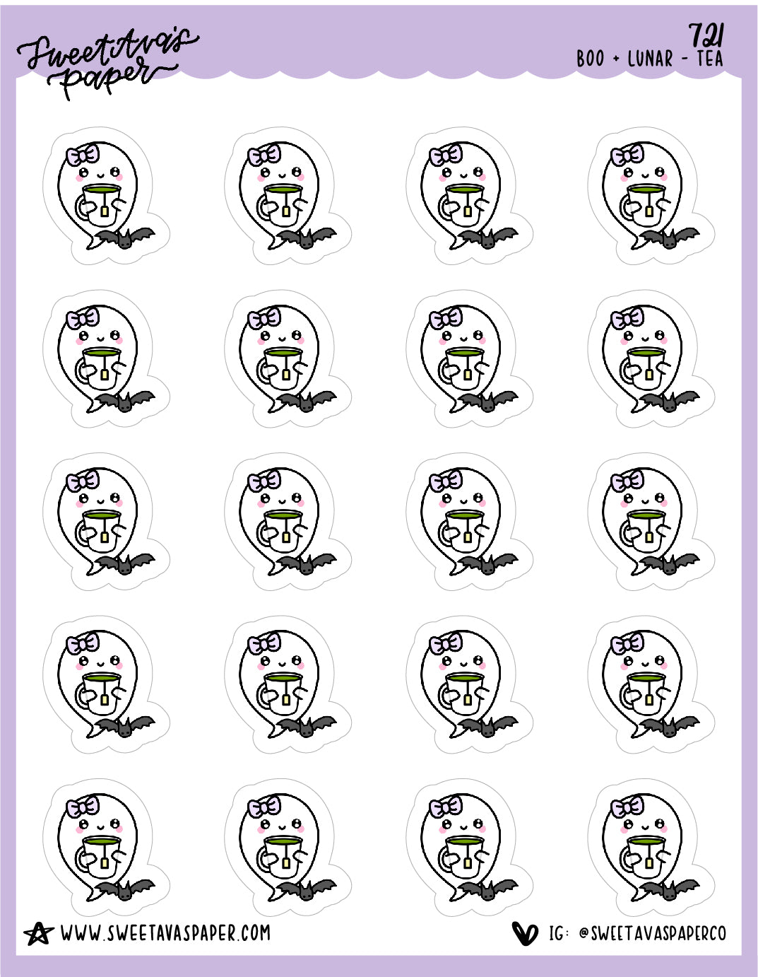 Tea Planner Stickers - Boo and Lunar [721]