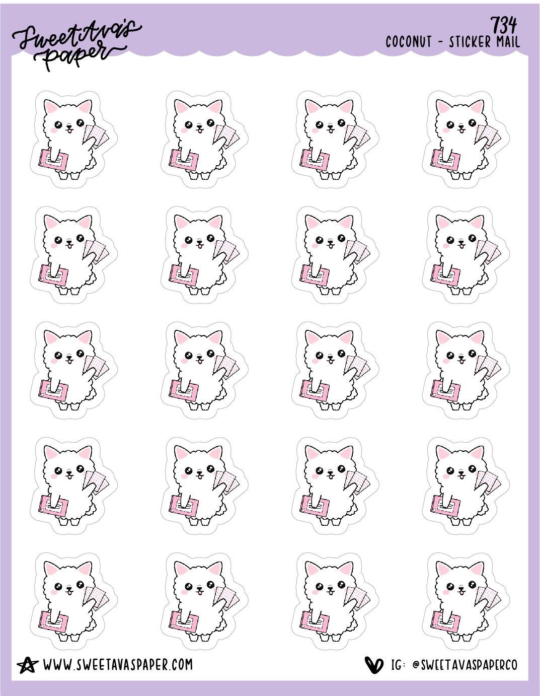 Sticker Haul Planner Stickers - Coconut the Puppy [734]